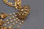 Bindhani Fashion Bollywood Jewellery Traditional Ethnic Bridal Bride Wedding Bridesmaid Gold Plated Kundan Pearl Drop Jhumka Jhumki Head chain Indian Bahubali Earrings Jewelry For Women - Image 6